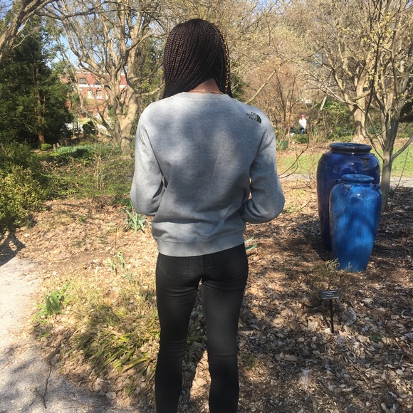 North Face Gray Pullover Logo Sweatshirt - Picture 3 of 8